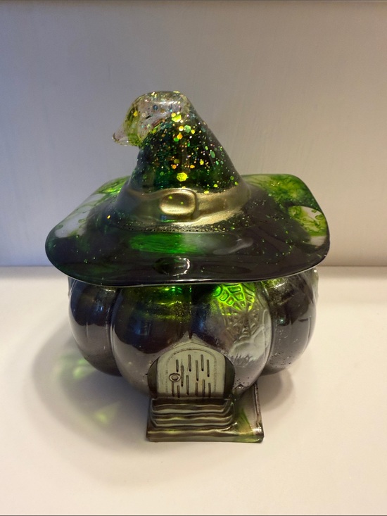 Other - Handmade Resin  Pumpkin House Decorative Jar